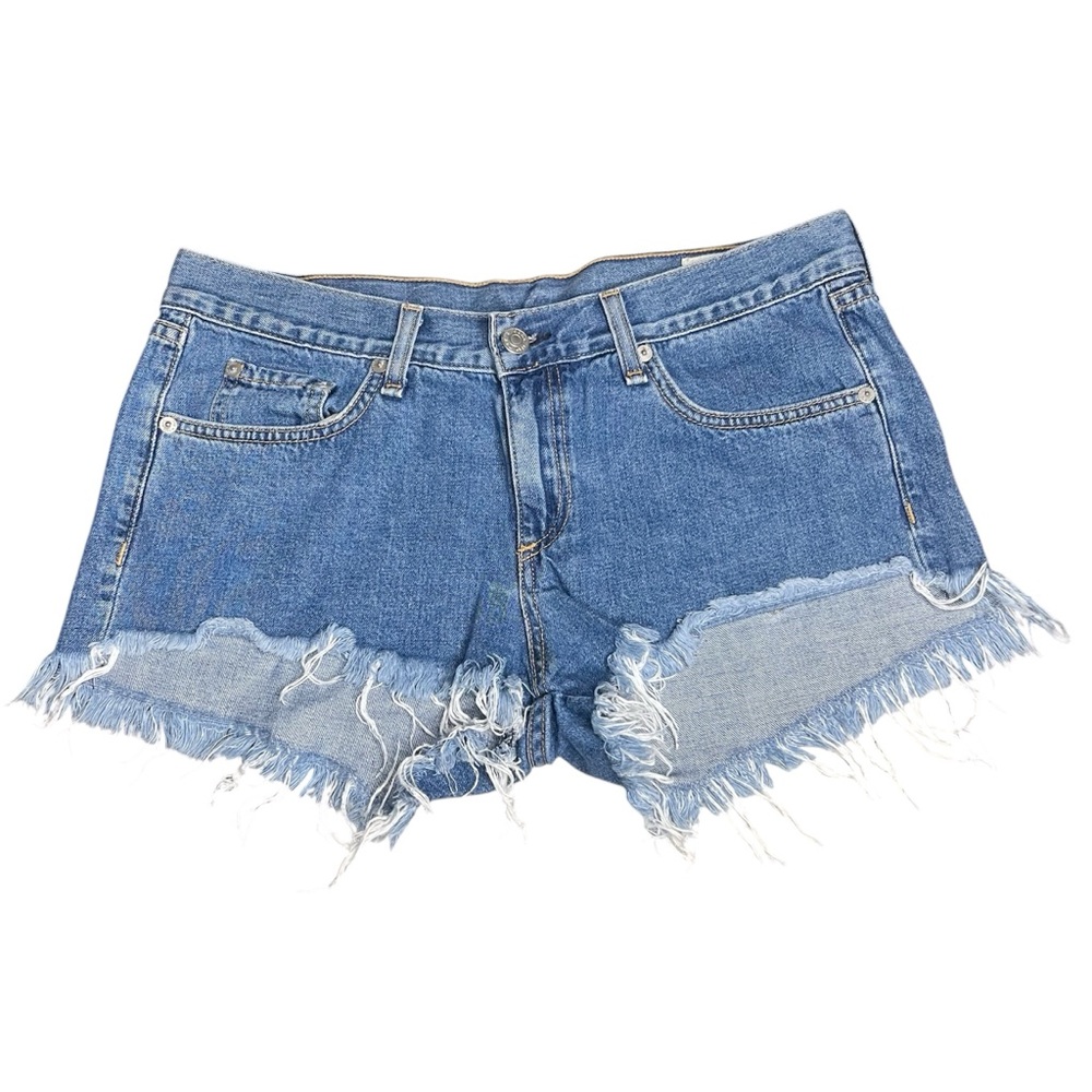 Rag & Bone Blue Jean Shorts‎ Distressed Denim Mason Size 27 Medium Wash